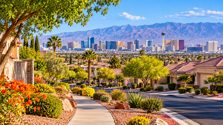 Las Vegas neighborhood life and community featuring residential streets, local parks, desert landscaping and welcoming gathering spaces.
